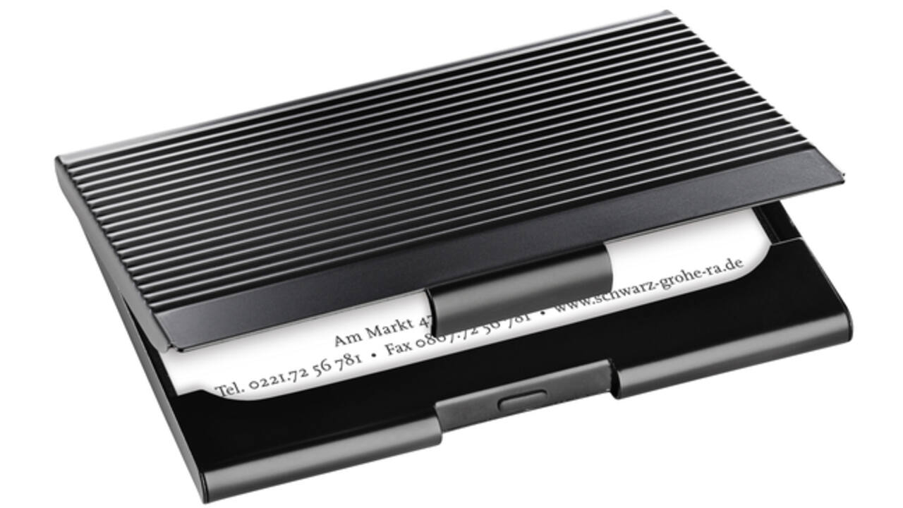 Visitekaarthouder Sigel VZ134 voor 20 kaarten 91x58mm aluminium mat zwart
