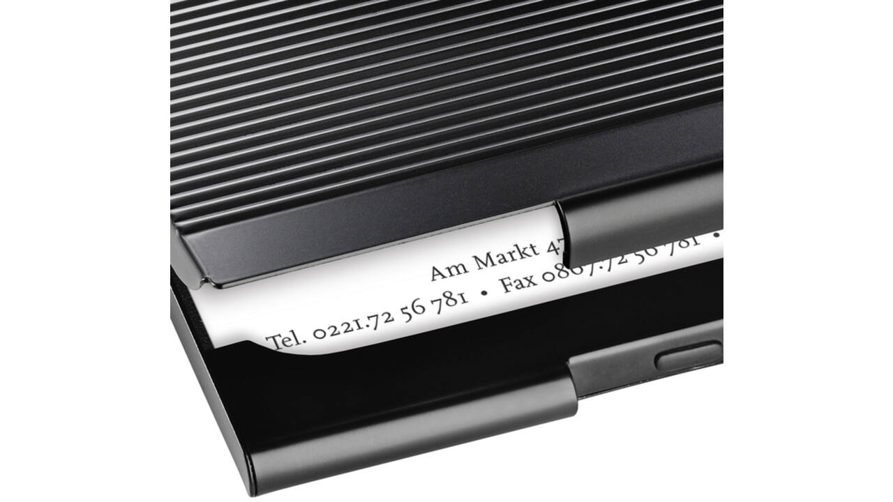Visitekaarthouder Sigel VZ134 voor 20 kaarten 91x58mm aluminium mat zwart
