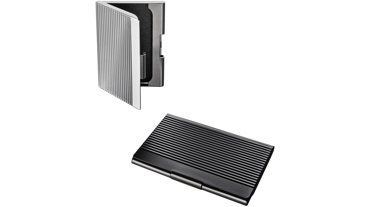 Visitekaarthouder Sigel VZ134 voor 20 kaarten 91x58mm aluminium mat zwart