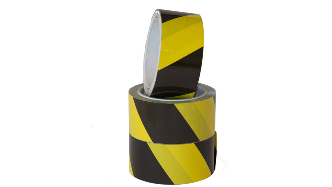 Waarschuwingstape IEZZY 50mmx66m zwart/geel