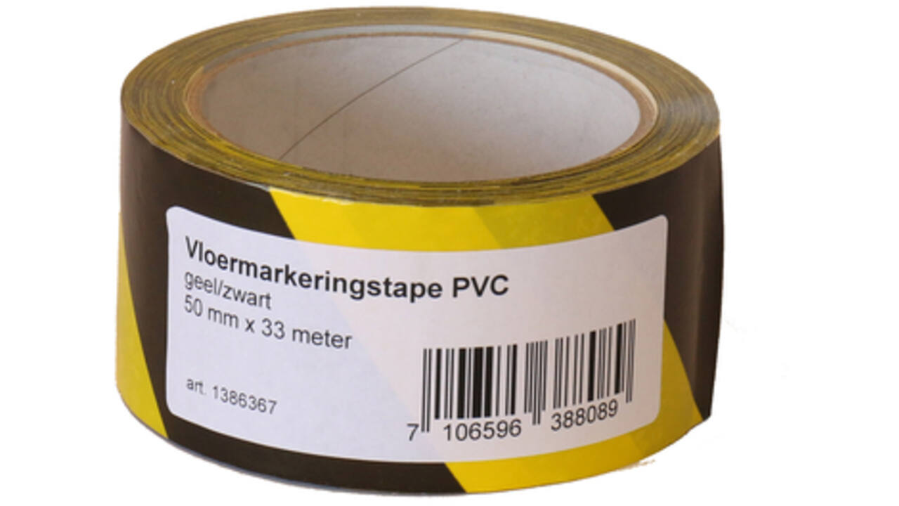 Vloermarkeringstape IEZZY 50mmx33m zwart/geel
