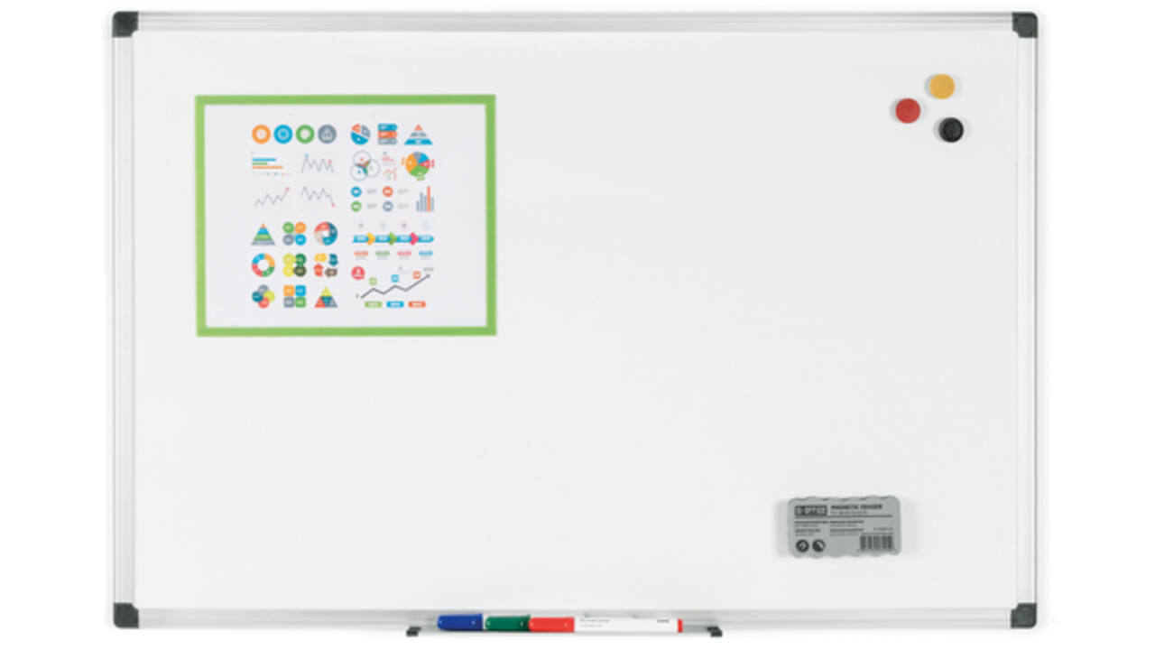 Whiteboard Quantore 90x120cm emaille magnetisch