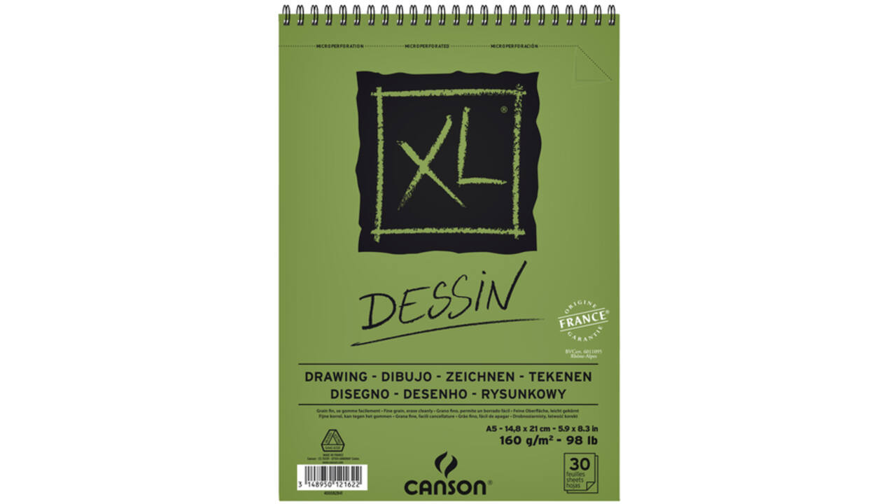 Tekenblok Canson XL dessin A5 30v 160gr spiraal