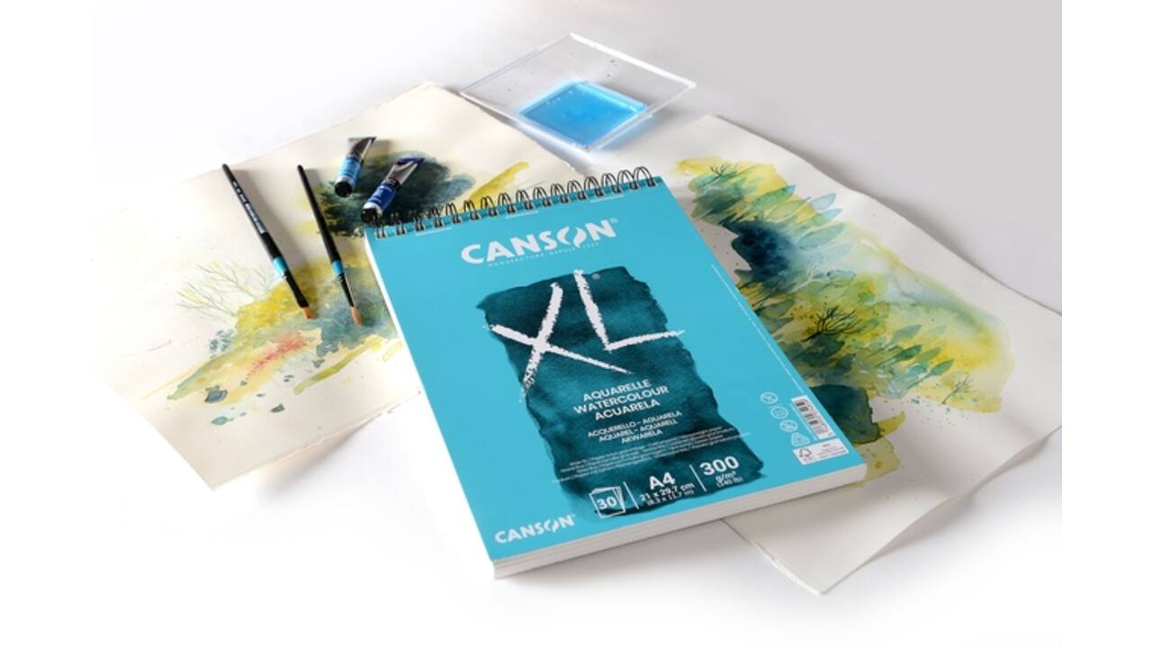 Aquarelblok Canson XL Aquarelle A5 20V 300gr spiraal