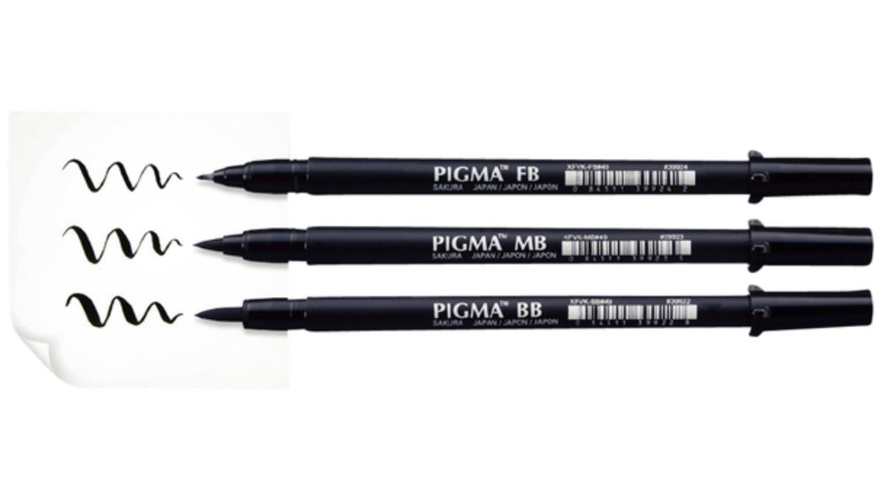Brushpen Sakura Pigma fijn zwart