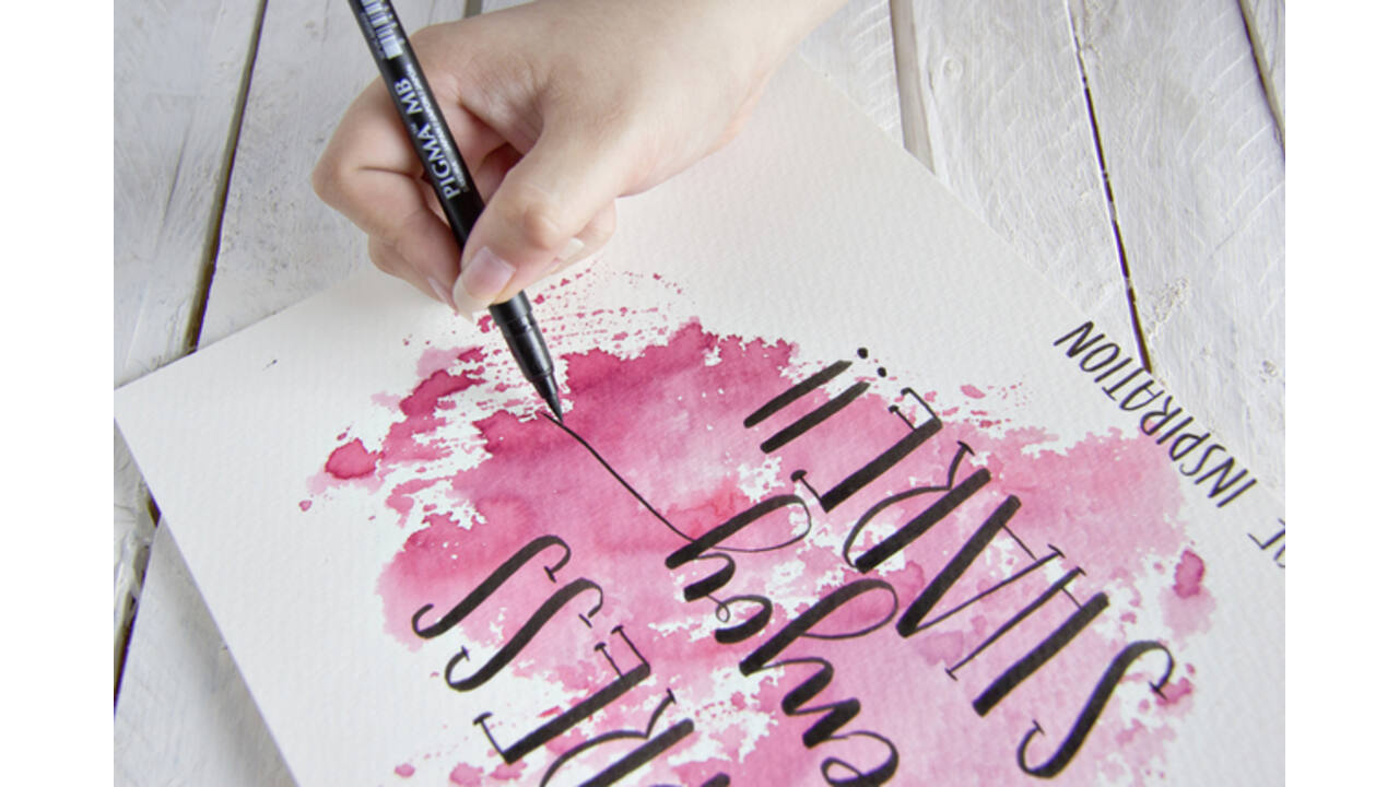 Brushpen Sakura Pigma breed zwart