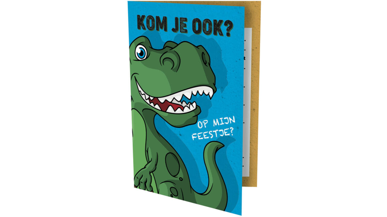 Uitnodiging Dinosaurus 13.5x9cm