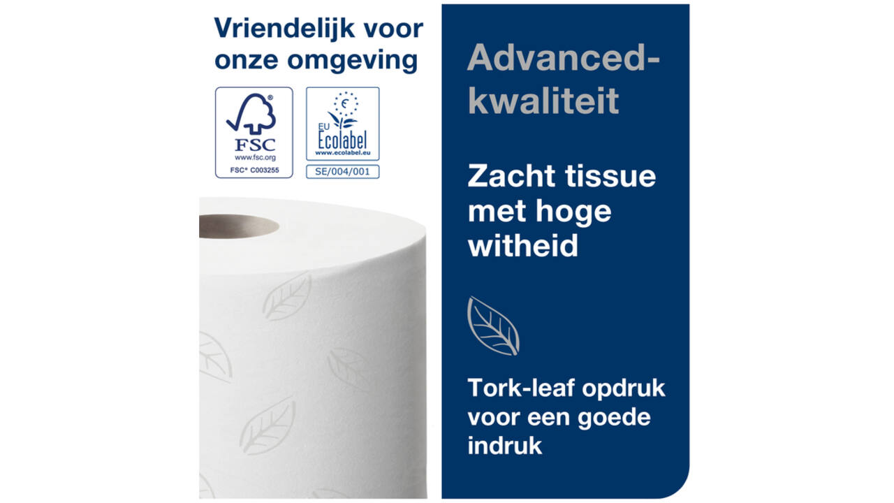 Toiletpapier Tork T9 Advanced SmartOne 2-laags 112m wit 472193