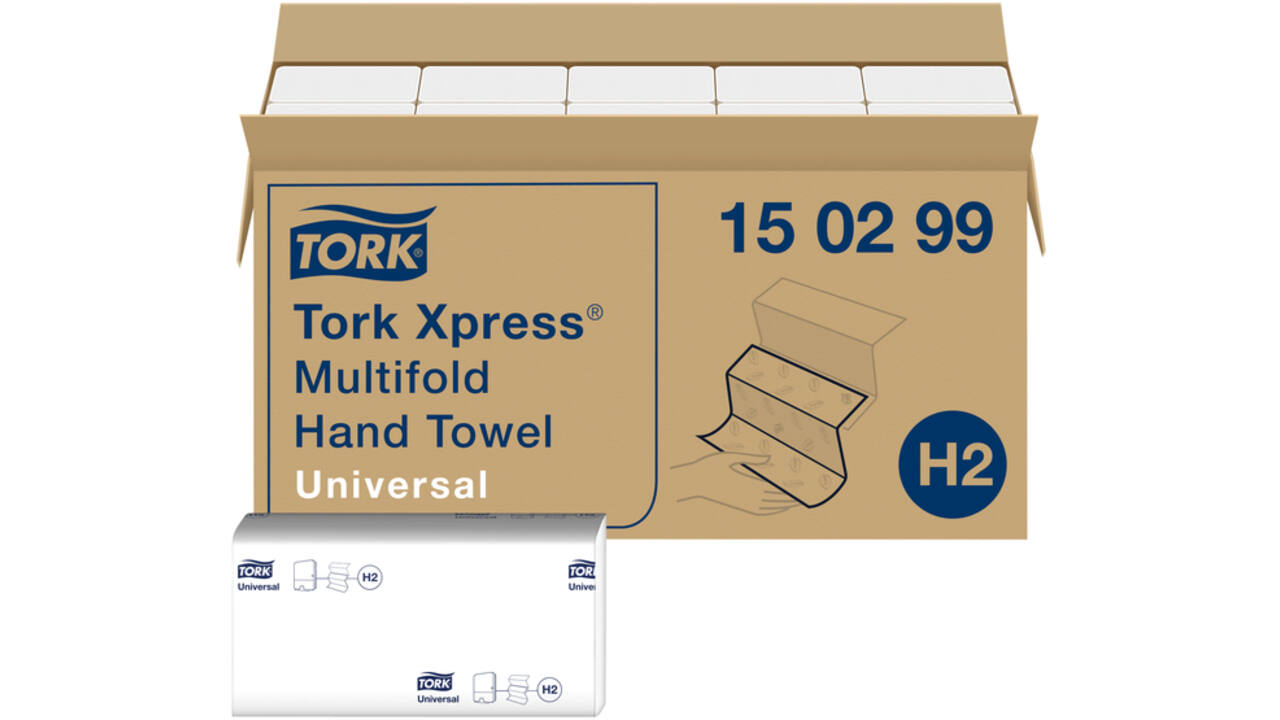 Handdoek Tork Xpress Basis H2 multifold universal 2-laags wit 150299