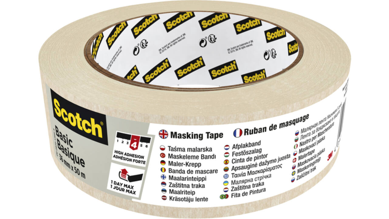 Afplaktape Scotch Basic 36mmx50m beige