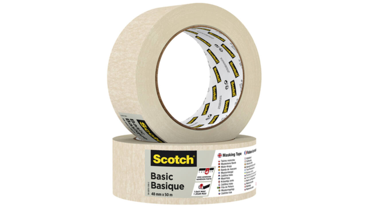 Afplaktape Scotch Basic 48mmx50m beige