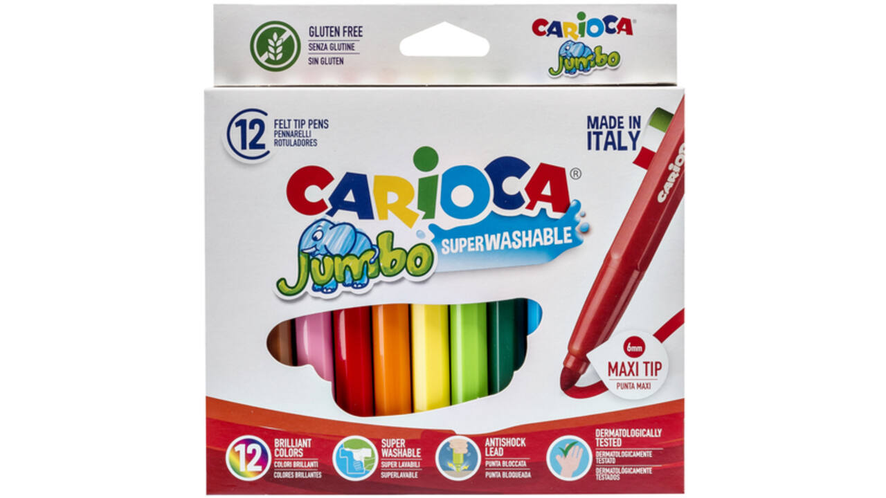 Viltstifte Carioca Jumbo maxi assorti set à 12 stuks