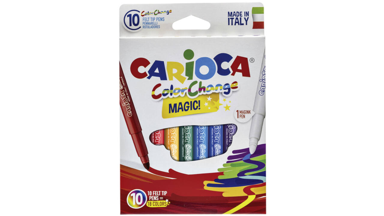 Viltstiften Carioca Magic set à 10 stuks assorti