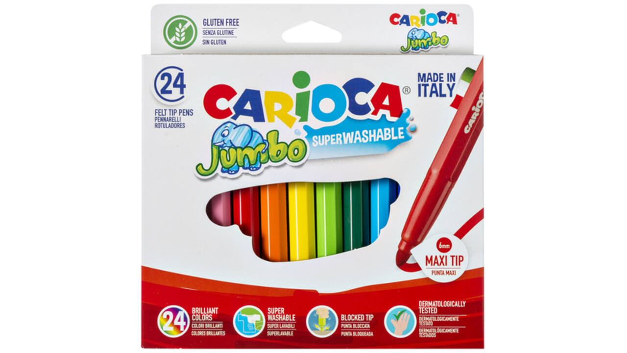 Viltstifte Carioca Jumbo maxi assorti set à 24 stuks