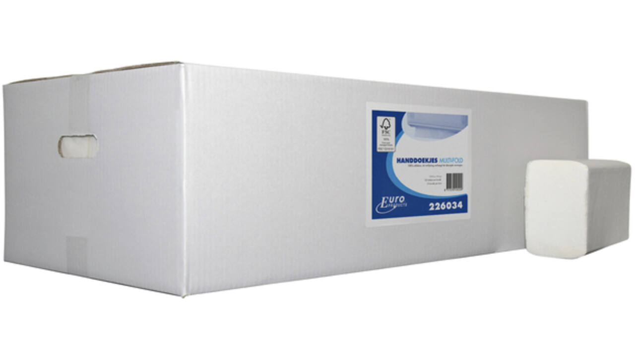 Handdoek Cleaninq H2 i-vouw 2-laags 203x320mm 25x120 vel wit
