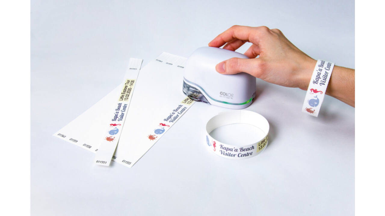 Tekststempel Colop E-Mark polsbandjes 19mm x 250mm 100st