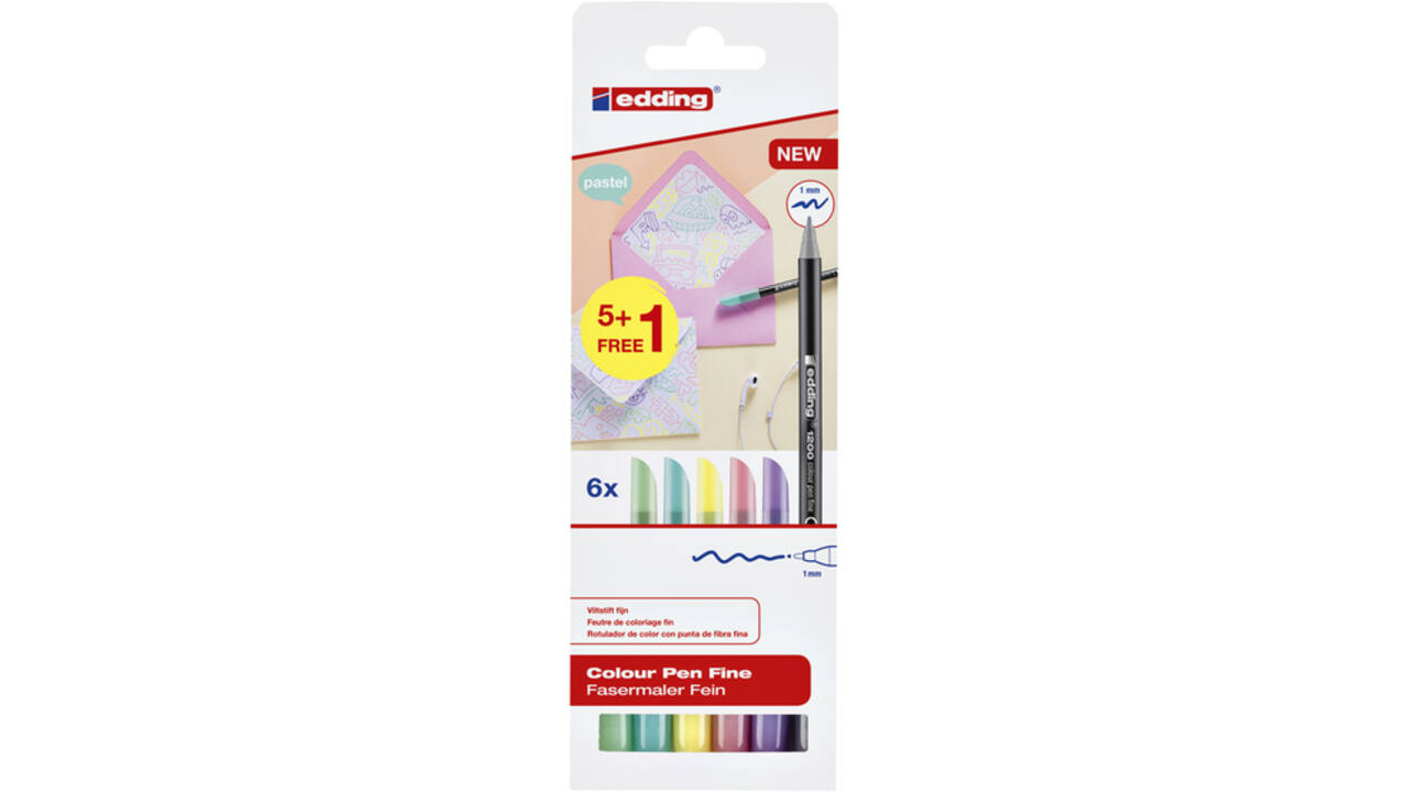 Fineliner edding 1200 fijn pastel assorti
