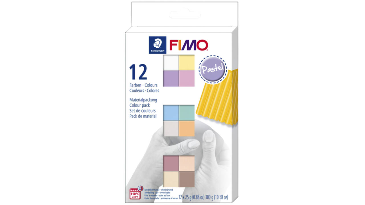 Klei Fimo soft colour pak à 12 pastel kleuren