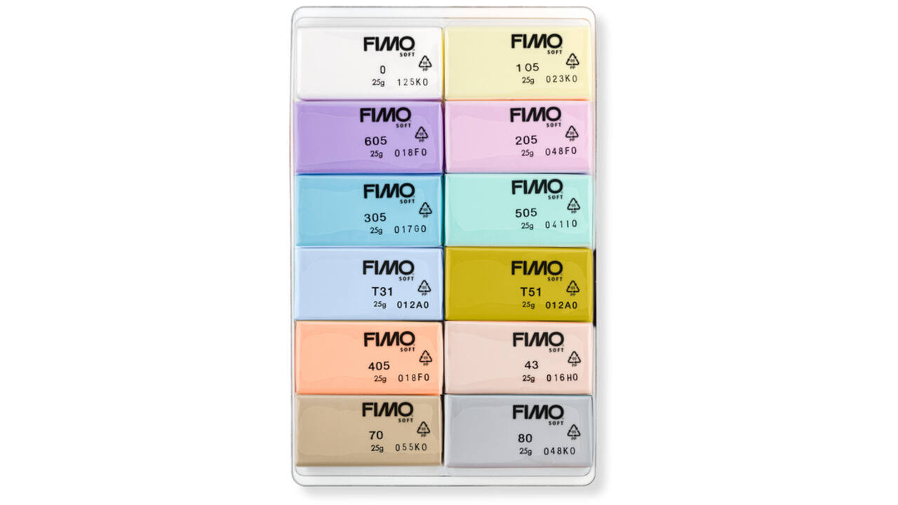 Klei Fimo soft colour pak à 12 pastel kleuren