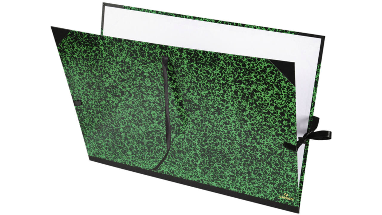 Tekenmap Canson 52x72cm kleur groen annonay sluiting met linten
