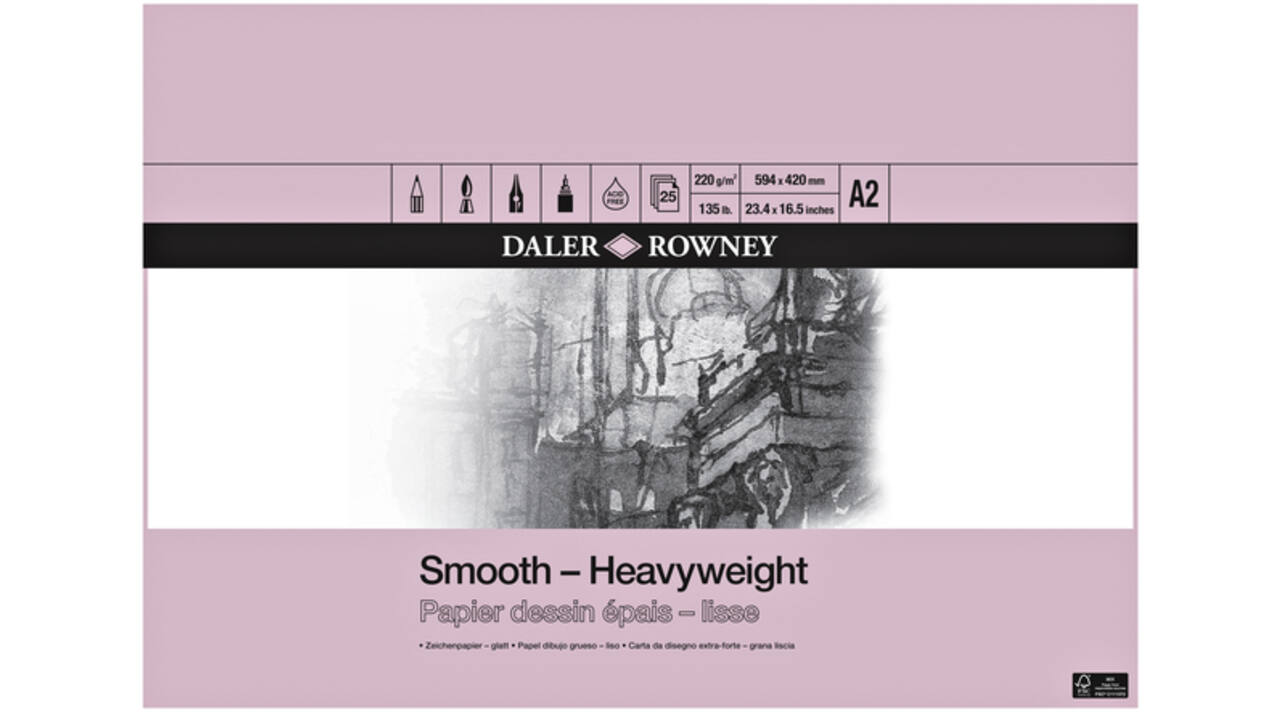 Blok Daler glad papier 220gr A2 25vel