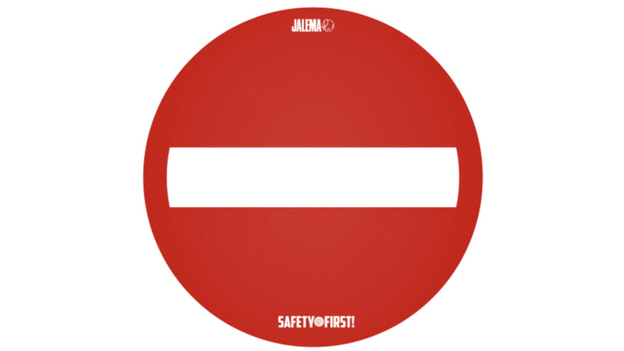 Vloersticker Djois geen doorgang voor gladde vloeren Ø350mm rood