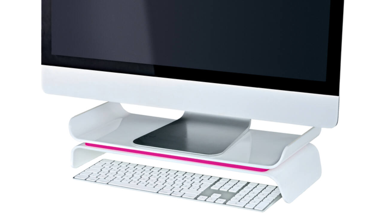 Monitorstandaard Leitz WOW Ergo verstelbaar roze