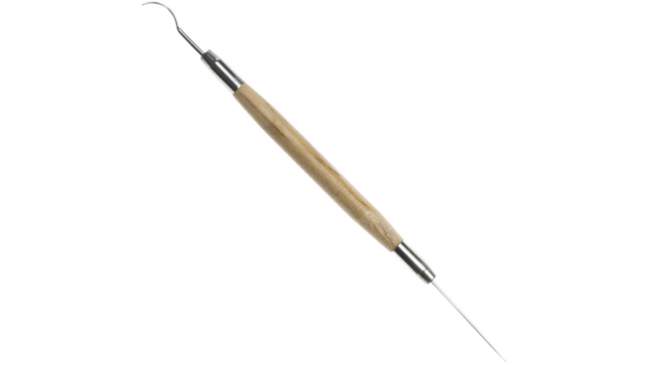 Boetseernaald met spatel Conda circa 20cm met houten handvat