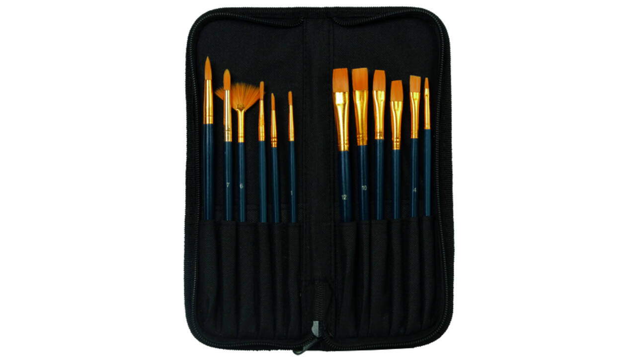 Kwasten set Conda synthetisch 12 stuks in etui