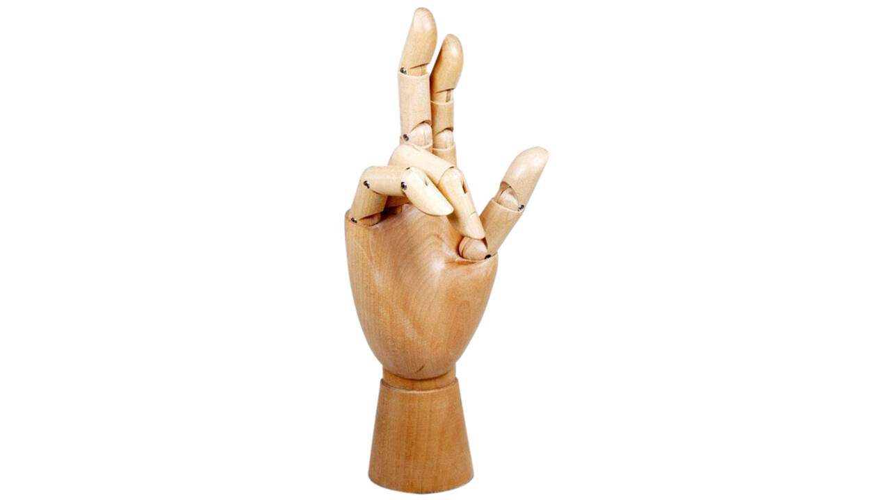 Ledenhand Conda rechts man 30 cm naturel hout