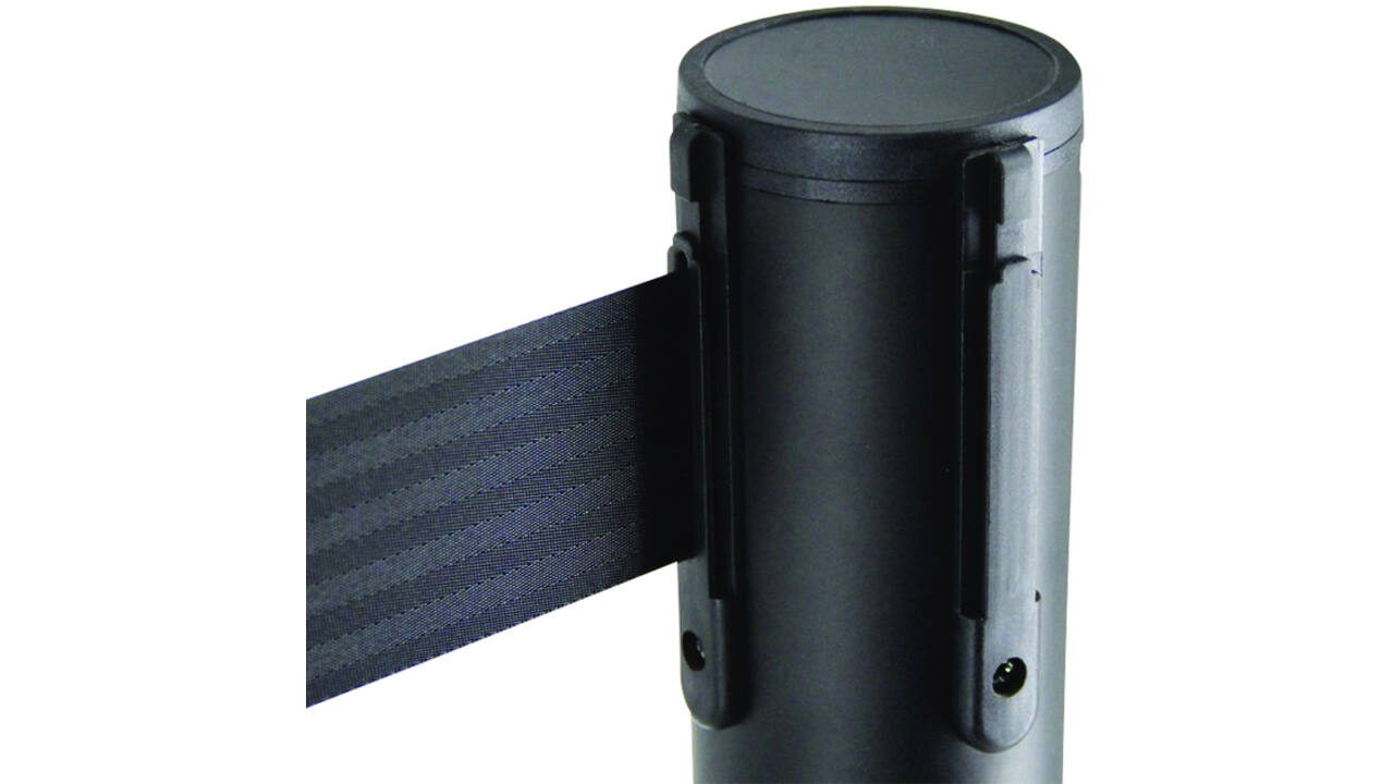 Afzetpaal OPUS 2 met lint 2500mm zwart
