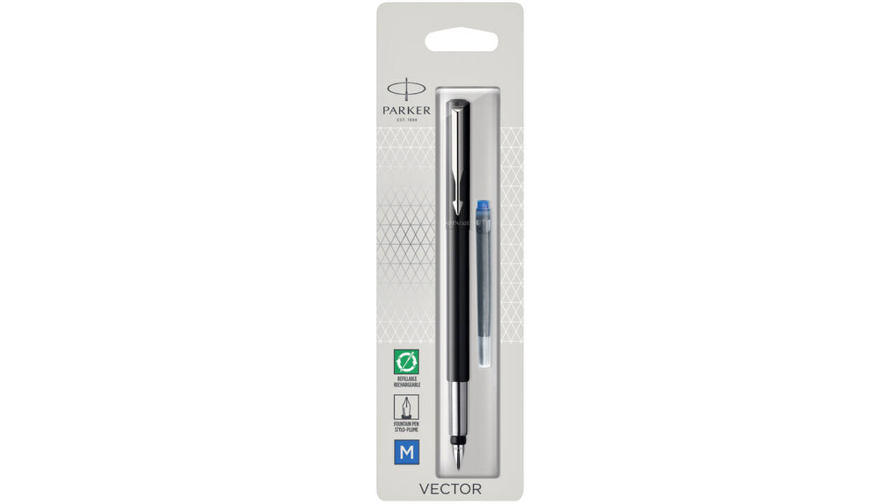 Vulpen Parker Vector black medium blister à 1 stuk