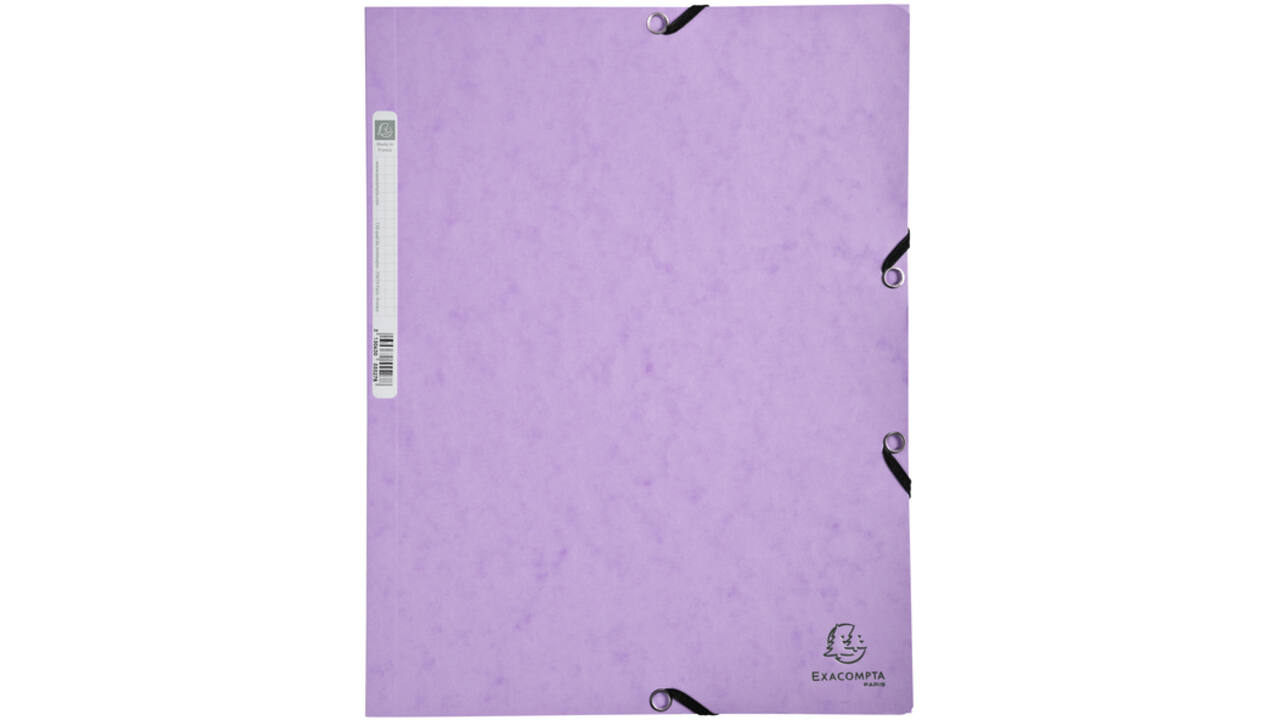 Elastomap Exacompta Aquarel A4 3 kleppen 400gr glanskarton lila