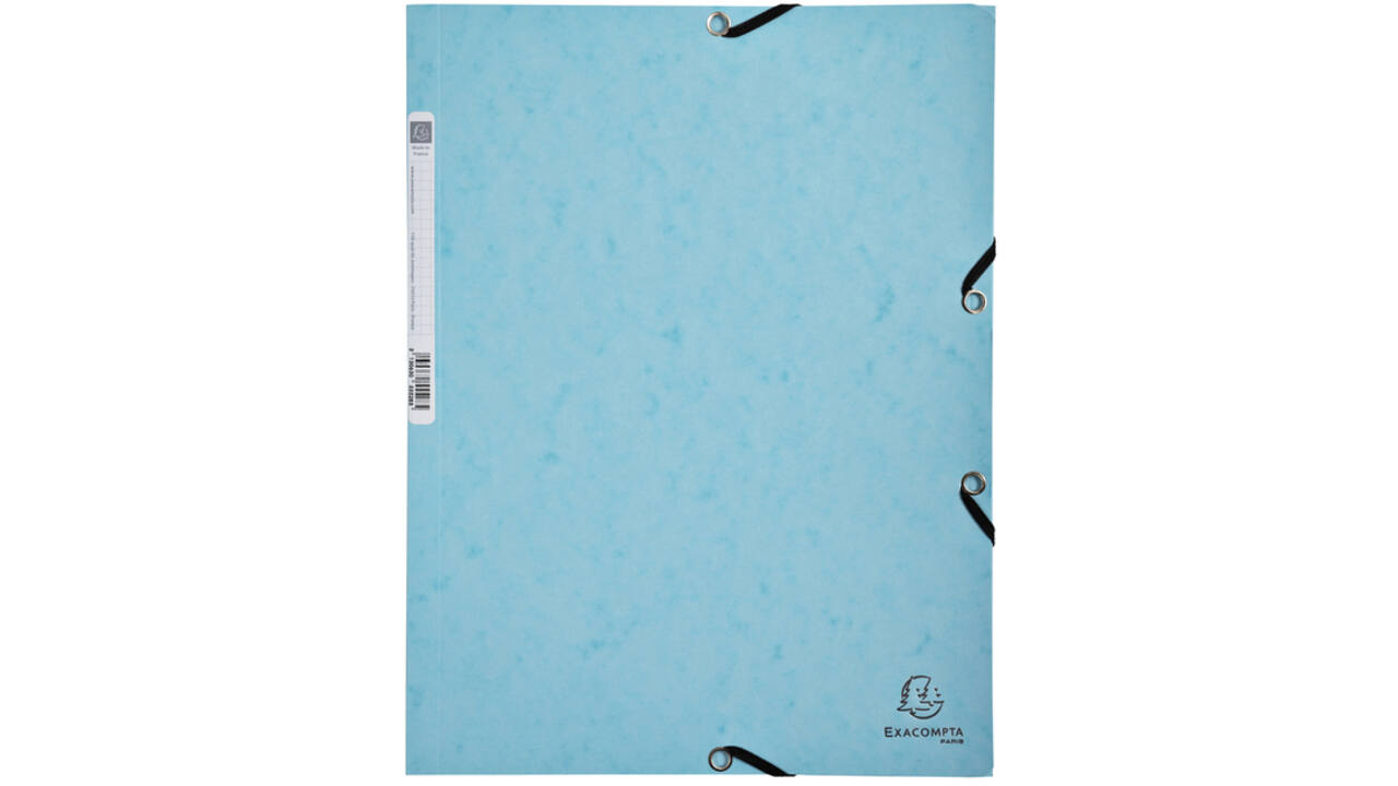 Elastomap Exacompta Aquarel A4 3 kleppen 400gr glanskarton assorti