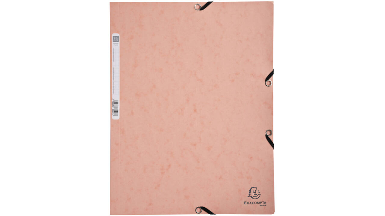 Elastomap Exacompta Aquarel A4 3 kleppen 400gr glanskarton roze