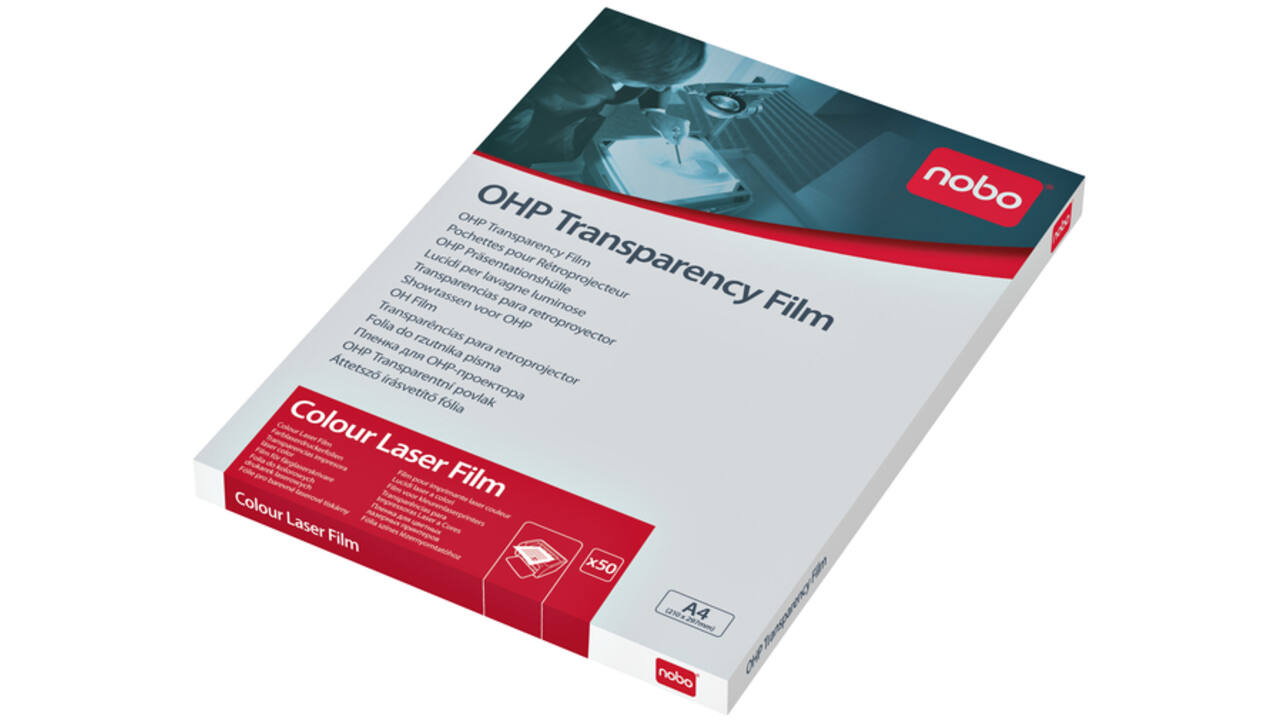 Overheadprojector transparanten Nobo voor kleurenlaserprinters 50 stuks