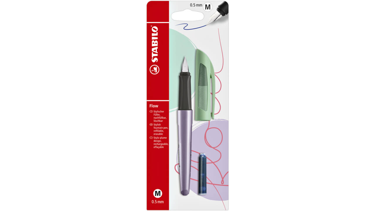 Vulpen STABILO Flow cosmetic medium fresh lavender blister à 1 stuk