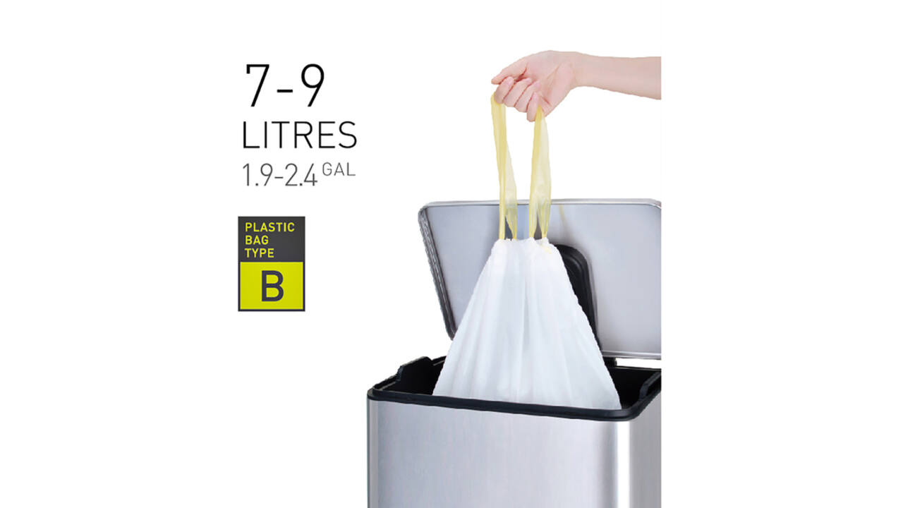 Afvalzak EKO MDPE type B met trekband 40x45cm 7-9L wit