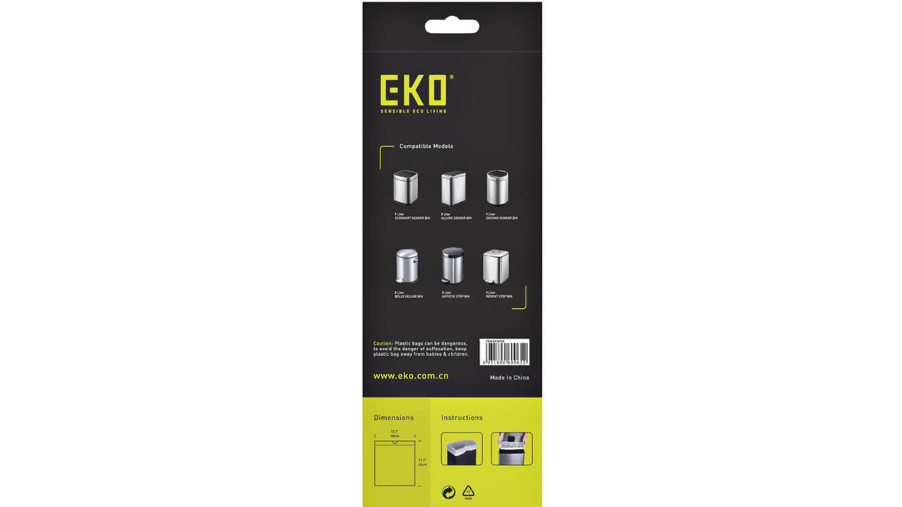 Afvalzak EKO MDPE type B met trekband 40x45cm 7-9L wit