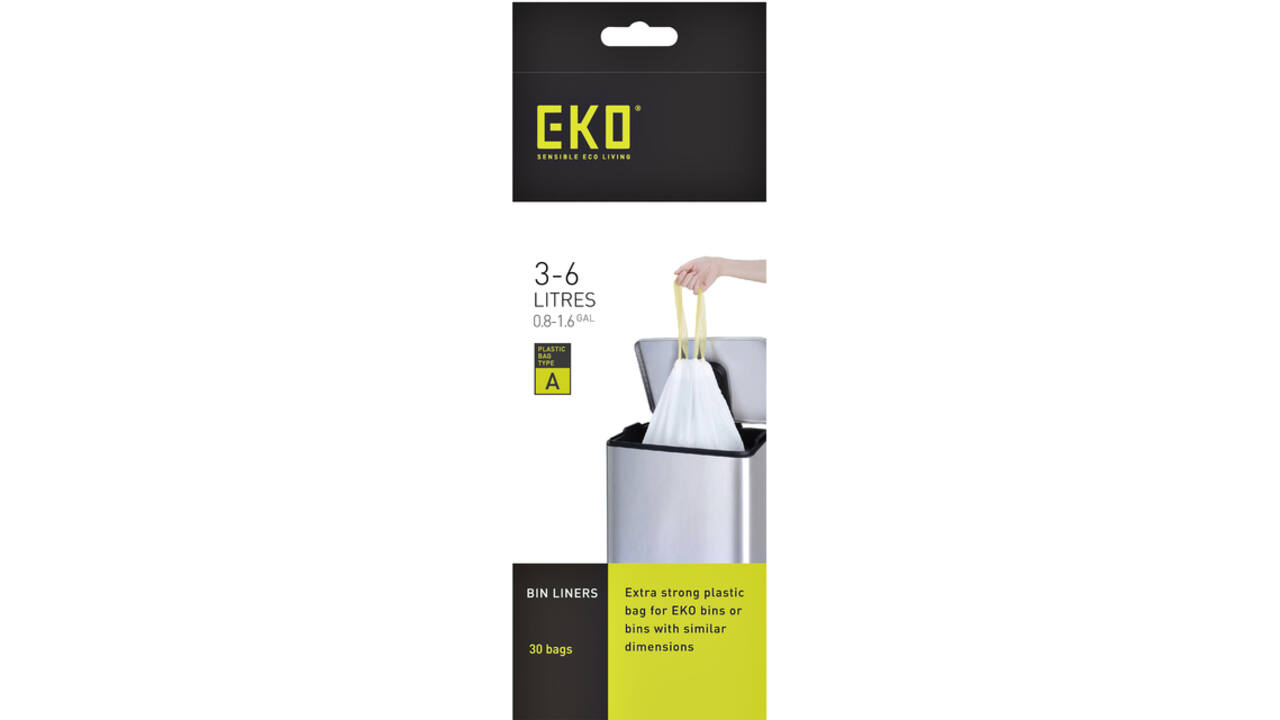 Afvalzak EKO MDPE type A met trekband 35x40cm 3-6L wit