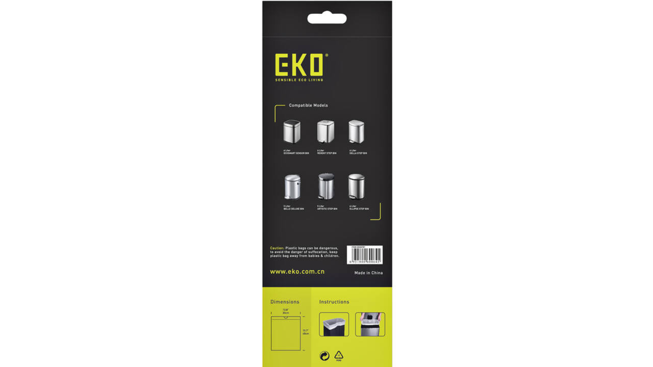 Afvalzak EKO MDPE type A met trekband 35x40cm 3-6L wit