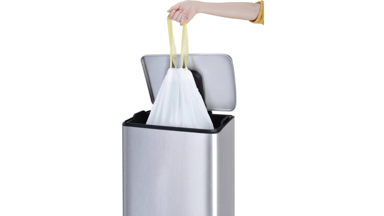 Afvalzak EKO MDPE type E met trekband 55x70cm 25-35L wit
