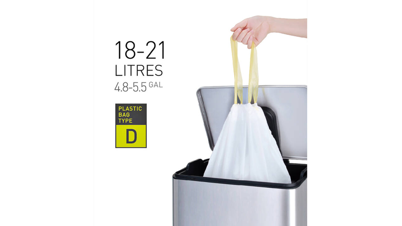 Afvalzak EKO MDPE type D met trekband 55x55cm 18-21L wit