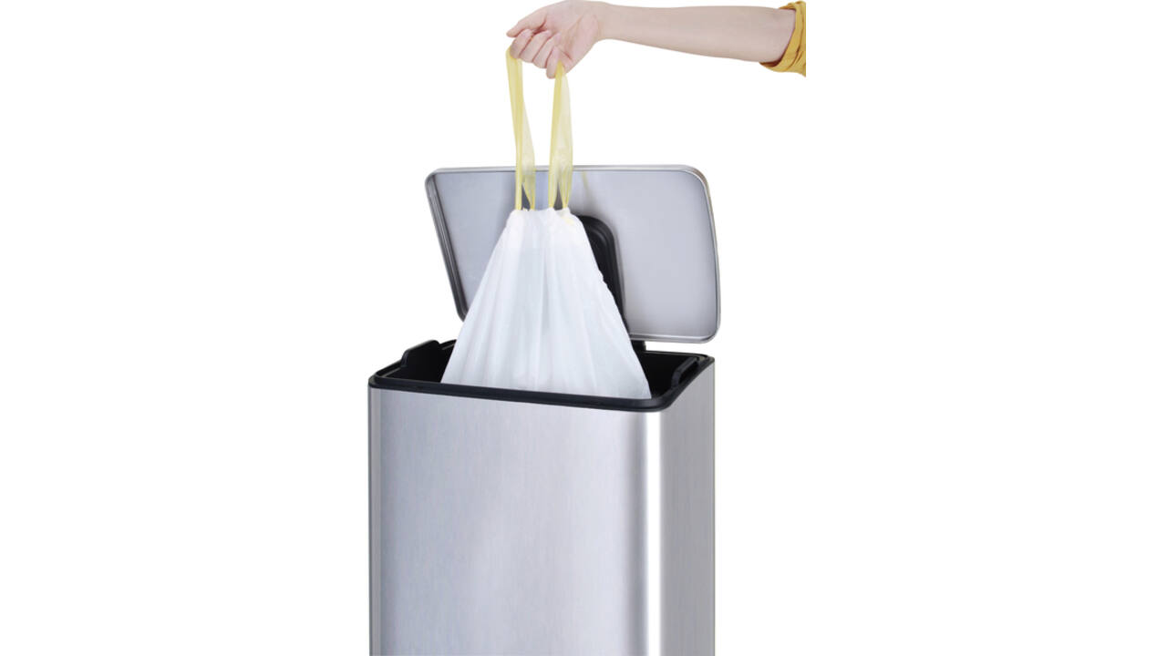 Afvalzak EKO MDPE type D met trekband 55x55cm 18-21L wit