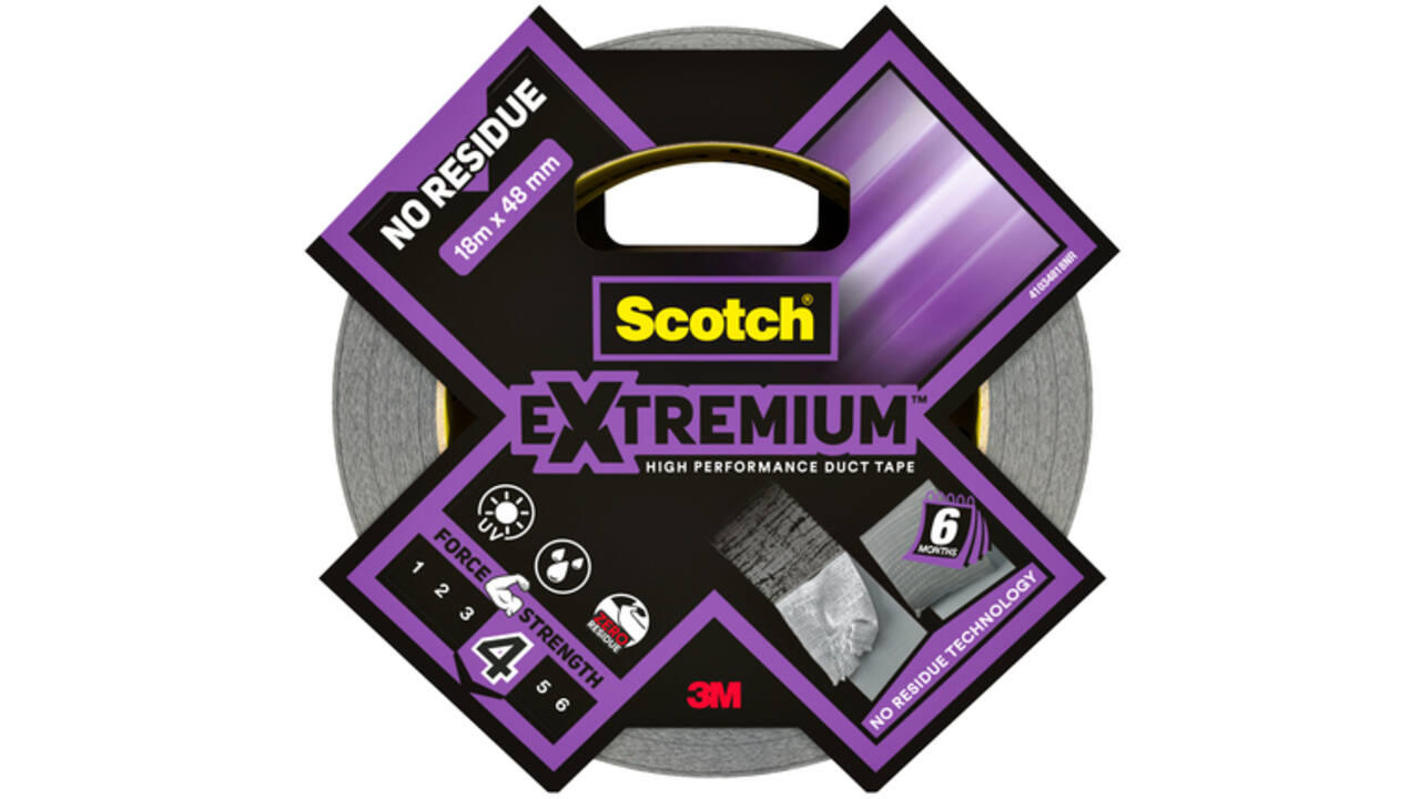 Duct tape Scotch Extremium no residue 18.2mx48mm grijs