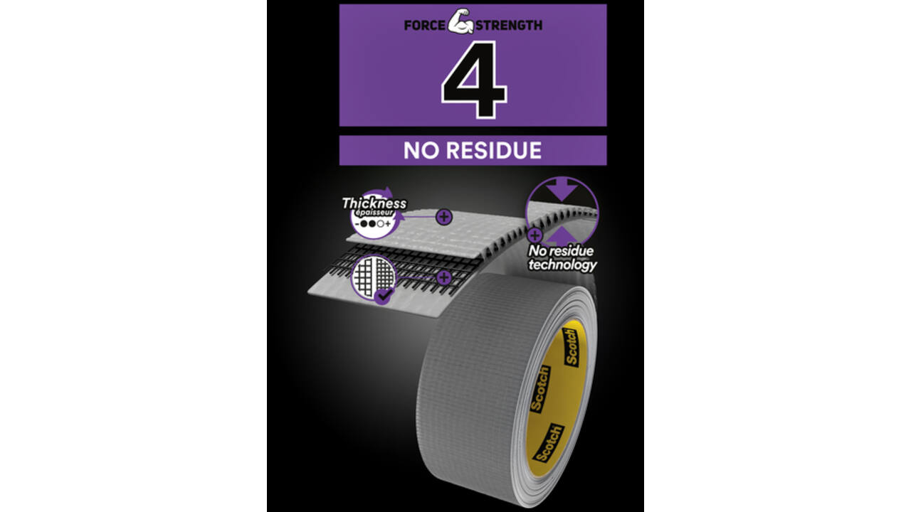 Duct tape Scotch Extremium no residue 18.2mx48mm grijs