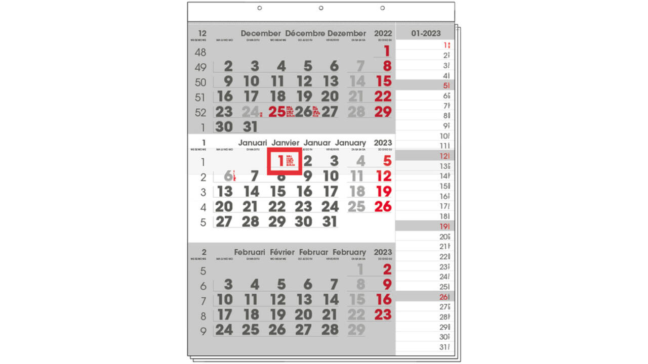 3-Maandkalender 2027 INNI Manager compact-formaat notes