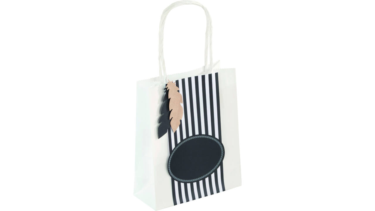 Tas met handvat Folia kraftpapier 110gr 12x15x5.5cm 20 stuks wit