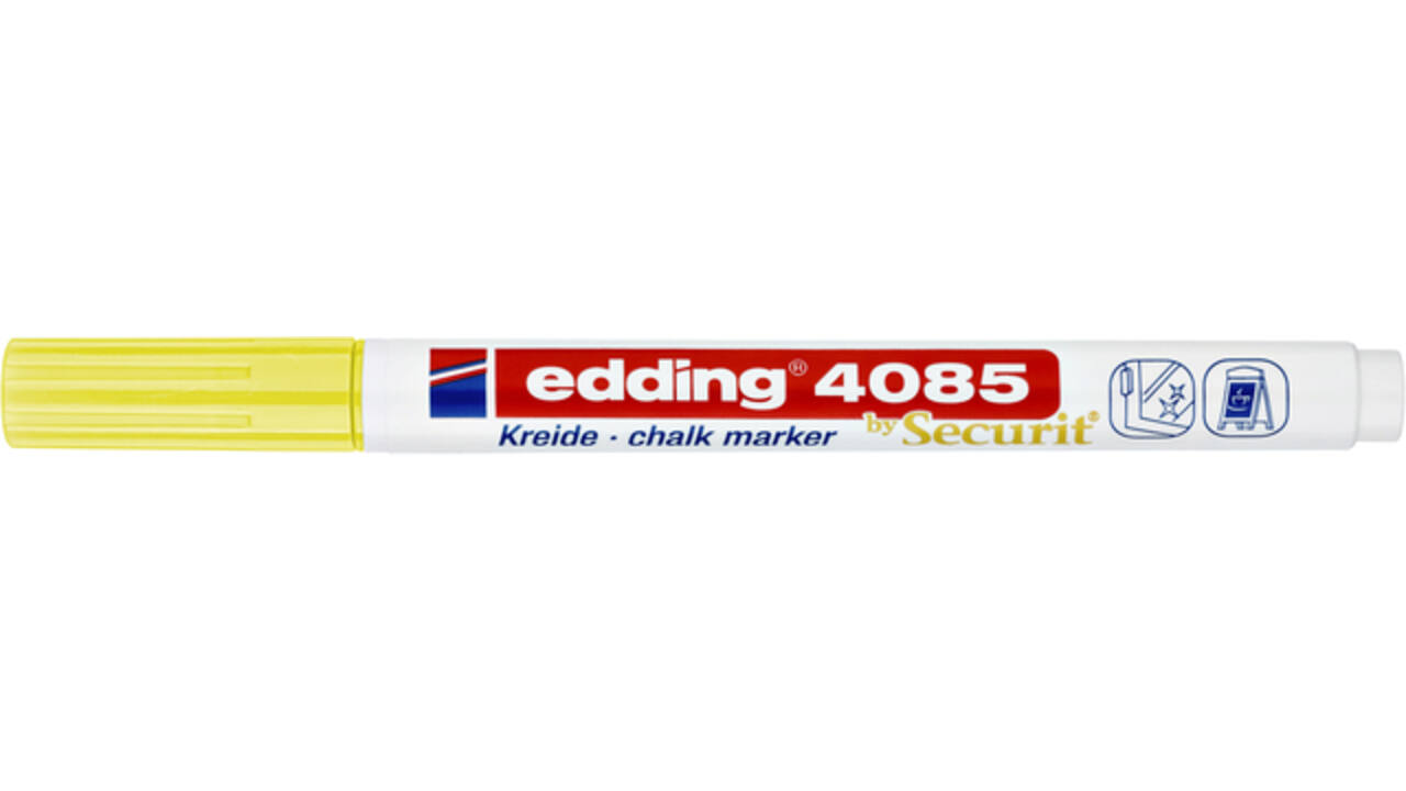 Krijtstift edding 4085 by Securit rond 1-2mm neon geel