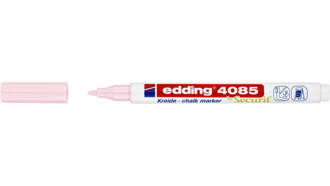Krijtstift edding 4085 by Securit rond 1-2mm pastel roze